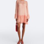 Emmeline Ruffled Silk Chiffon Minidress Thumbnail 1