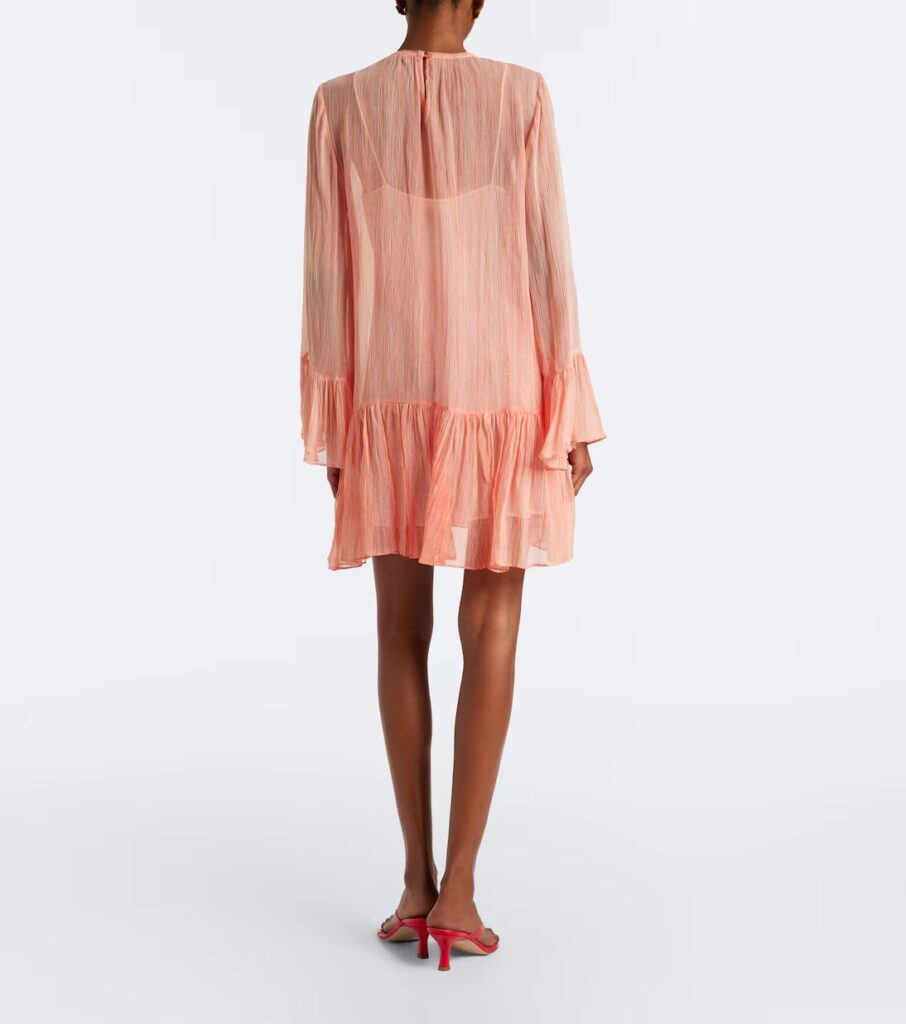 Emmeline Ruffled Silk Chiffon Minidress Full Size Image 2