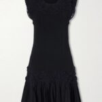 Noemie Crochet-trimmed Ribbed Mini Dress Thumbnail 3