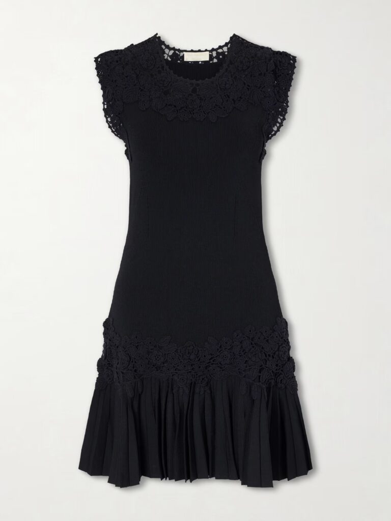 Noemie Crochet-trimmed Ribbed Mini Dress Full Size Image 3