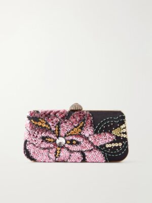 VALENTINO GARAVANI Carry Secrets Minaudiere Embellished Satin Clutch