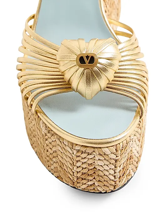 Coeur Royal 110 Wedge Sandals in Laminated Nappa Full Size Image 2