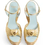 Coeur Royal 110 Wedge Sandals in Laminated Nappa Thumbnail 3