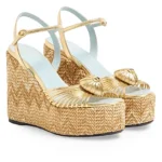 Coeur Royal 110 Wedge Sandals in Laminated Nappa Thumbnail 5
