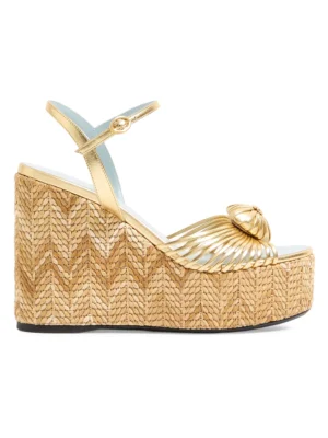 VALENTINO GARAVANI Coeur Royal 110 Wedge Sandals in Laminated Nappa