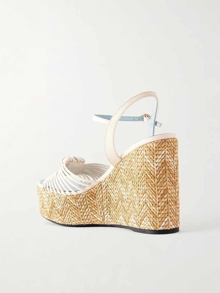 Coeur Royal  40 Embellished Leather Wedge Espadrilles Full Size Image 4