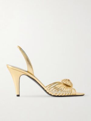 VALENTINO GARAVANI Couer Royal 85 Metallic Leather Sandals