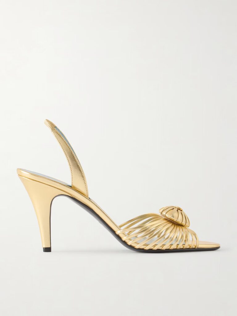Couer Royal 85 Metallic Leather Sandals Full Size Image 1