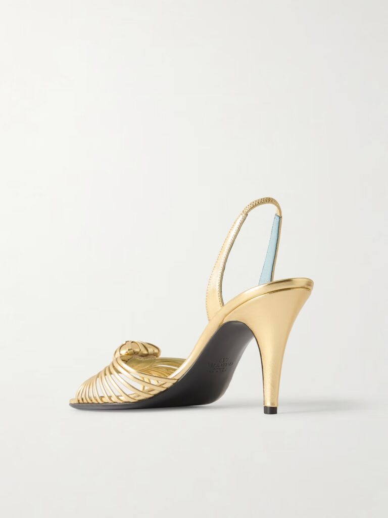 Couer Royal 85 Metallic Leather Sandals Full Size Image 2
