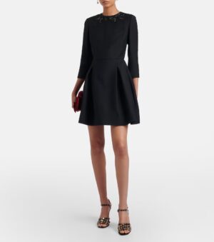 VALENTINO GARAVANI Crepe Couture Embellished Minidress