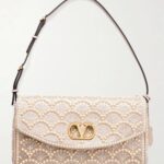DeVain Pearl and Crystal-embellished Satin Shoulder Bag Thumbnail 1