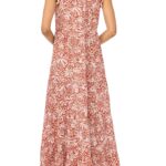 Tie Neck Tiered Cotton Maxi Dress Thumbnail 4