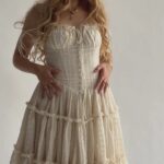The Fae Midi Dress in Chantilly Thumbnail 6